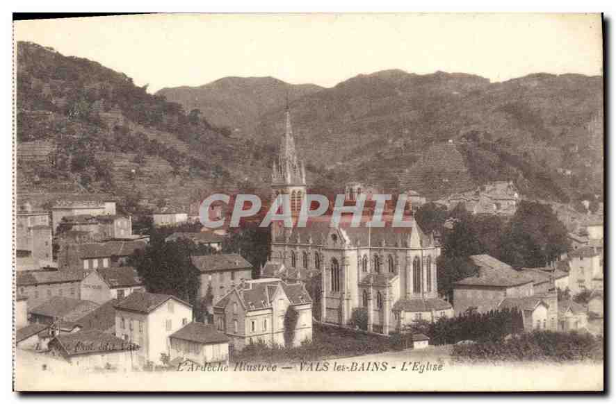 CPA L'Ardeche Ilustree Vals les Bains L'Eglise 