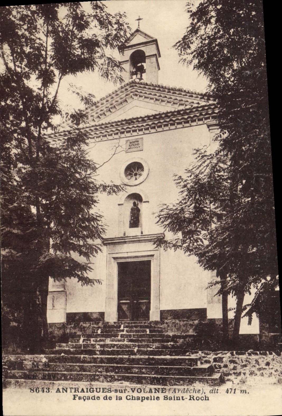 CPA Antraigues sur Volane Ardeche Facade de la Chapelle Saint Roch 