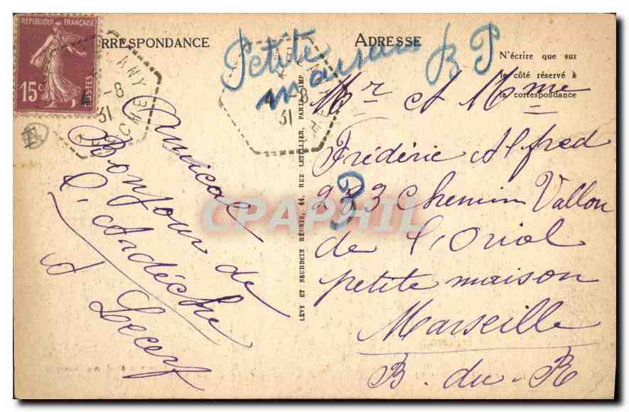Ardèche pittoresque — Le pont de Réjus et le pont romain — Papeterie Duchamp, Aubenas — Reverso
