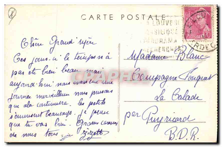 CPA La Louvesc Vue Generale et le Mont Chaix  — Rückseite