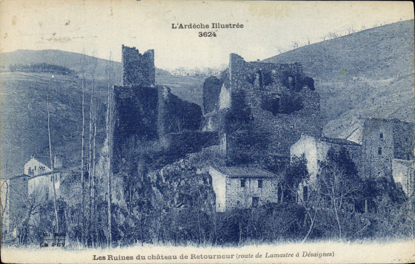 Les Ruines du château de Retournecur — route de Lamastre à Désaignes — L'Ardèche Illustrée 3624