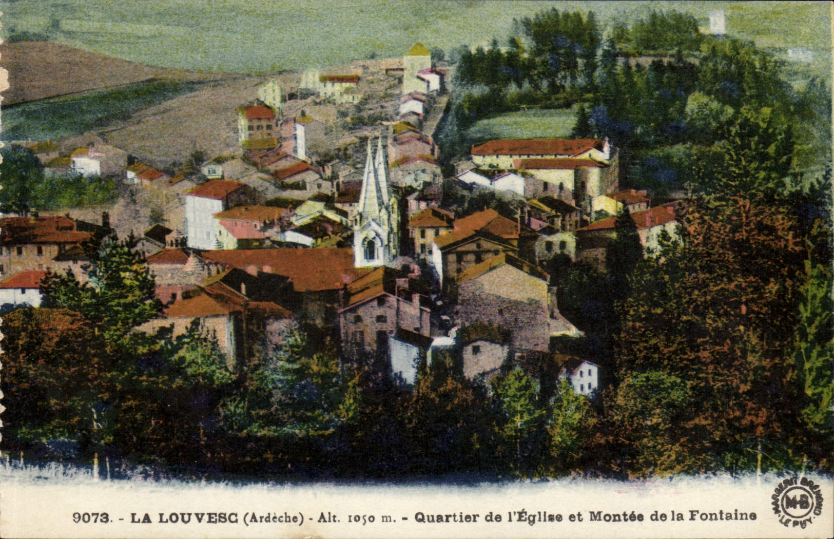 CPA La Louvesc Ardeche Quartier de l'Eglise et Montee de la Fontaine 
