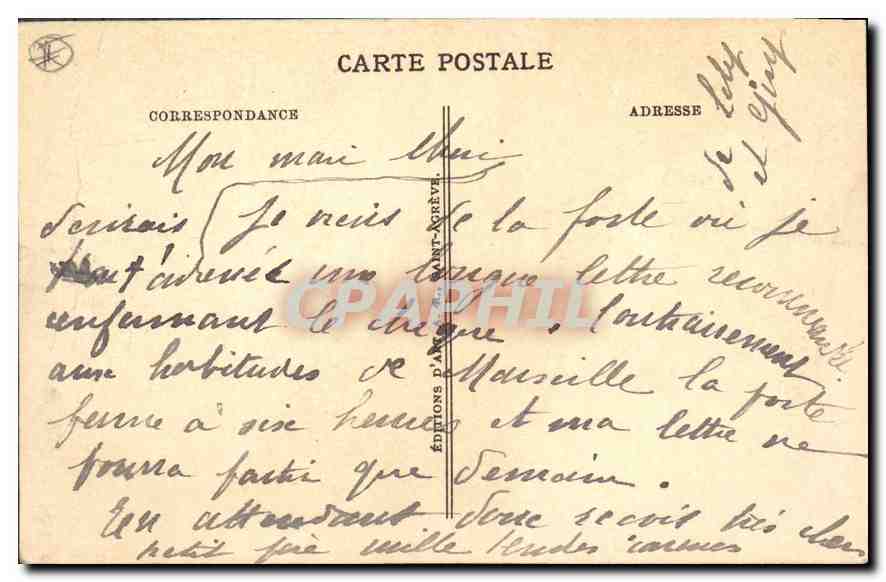 Saint-Agrève (Ardèche), 1.050 m. d'alt. — Station estivale renommée. Pâturage au milieu des bois. — Rückseite