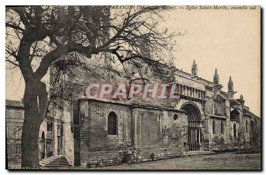 CPA Tarascon B du R Eglise Sainte Marthe ensemble sud 
