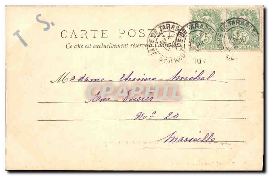 CPA Tarascon Le Chateau et le Pont de Beaucaire  — Rückseite