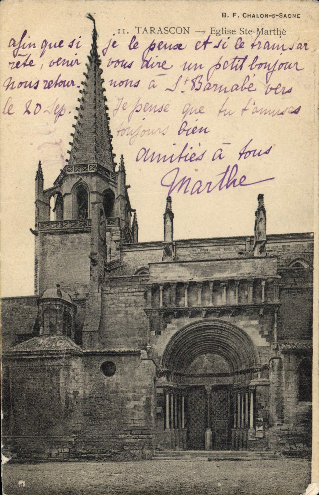 Tarascon — Église Sainte-Marthe — B. F. Chalon-Saône, n°11