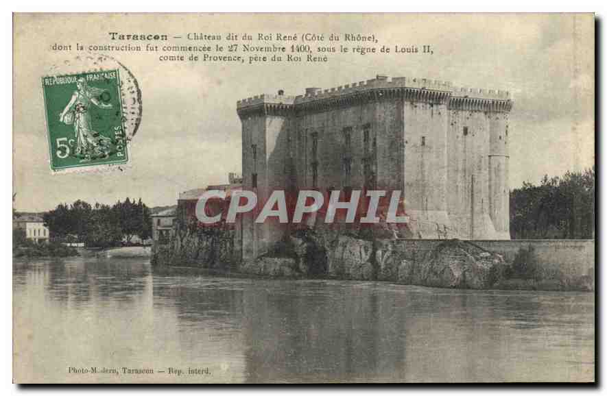 Tarascon — Château dit du Roi René (Côté du Rhône) — Photo-Moder, Tarascon — Rep. Interd.