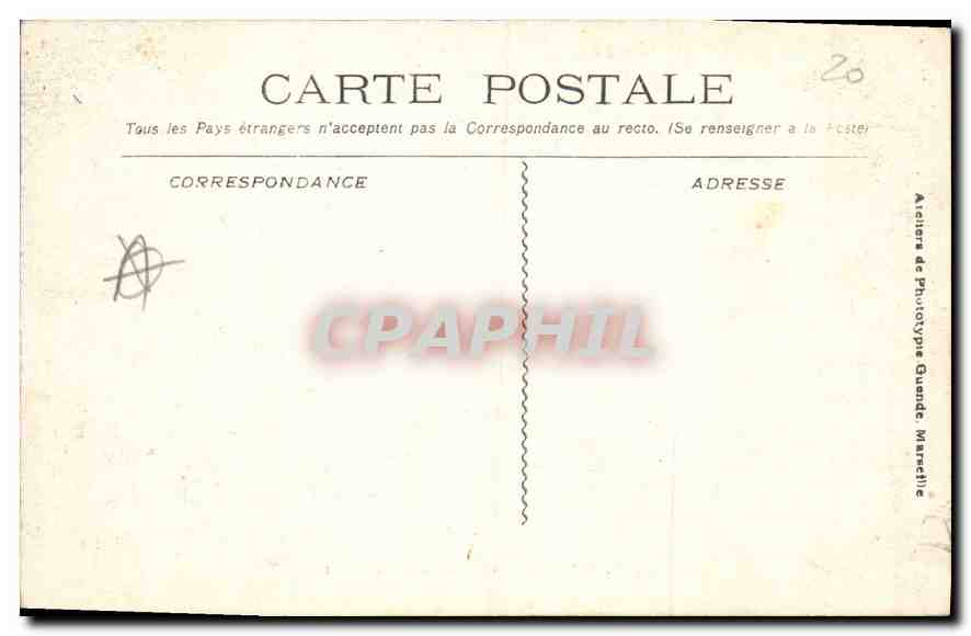 Hyères - Avenue Alexis Godillot — vue d'une avenue ombragée de palmiers — éditeur : Atelier de Phototypie Grande Marseille — Rückseite