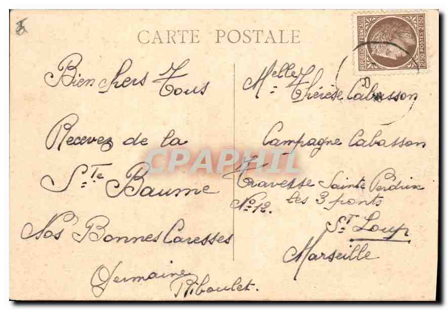 CPA La Sainte Baume Nazareth Le Refectoire  — Verso