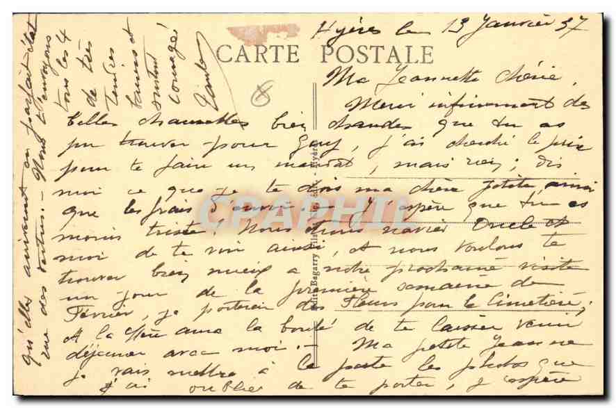 CPA Hyeres les Palmiers Chapelle de N D de Consolation  — Rückseite