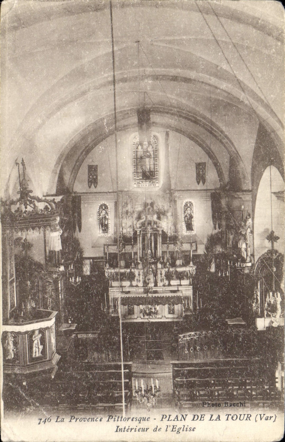 Vintage Postcard/Antike Ansichtskarte La Provence Pittoresque Plan of the Tower Interior of the Church