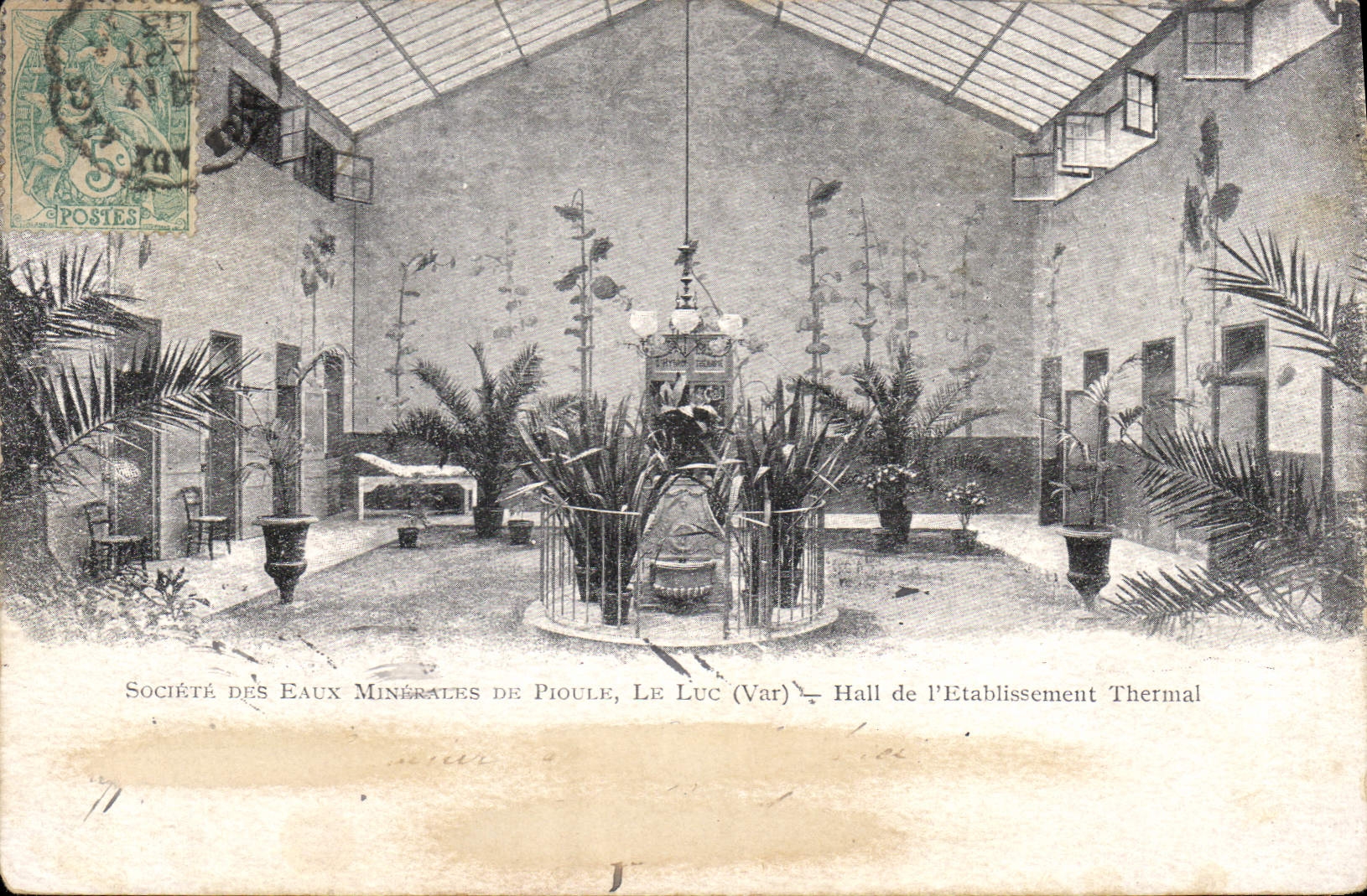 CPA Societe des Eaux Minerales de Pioule le Luc Var Hall de l'Etablissement Thermal 