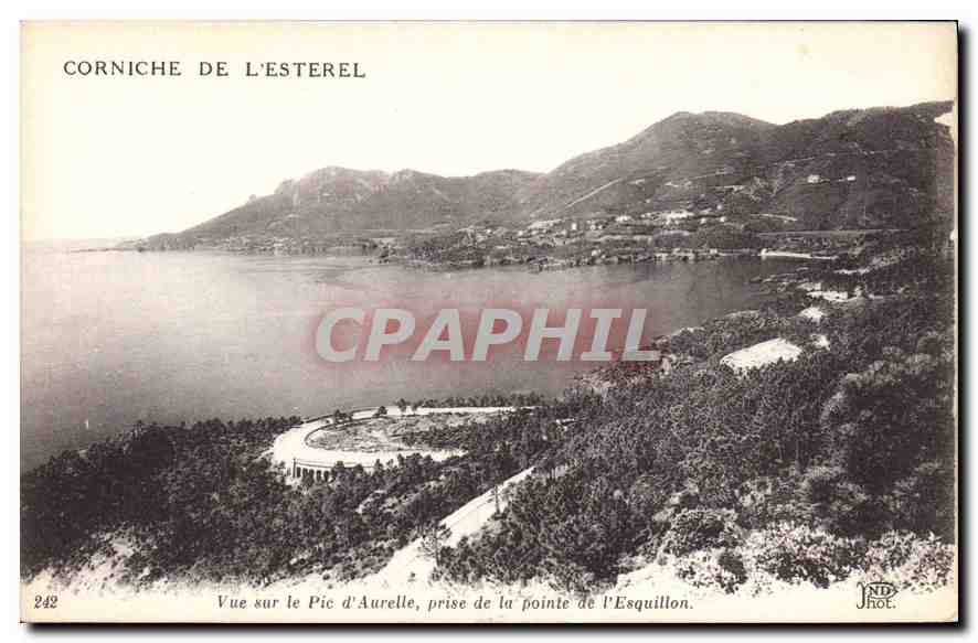 Vue sur le Pic d'Aurelle, prise de la pointe de l'Esquillon — Corniche de l'Esterel — JND Phot. n°242