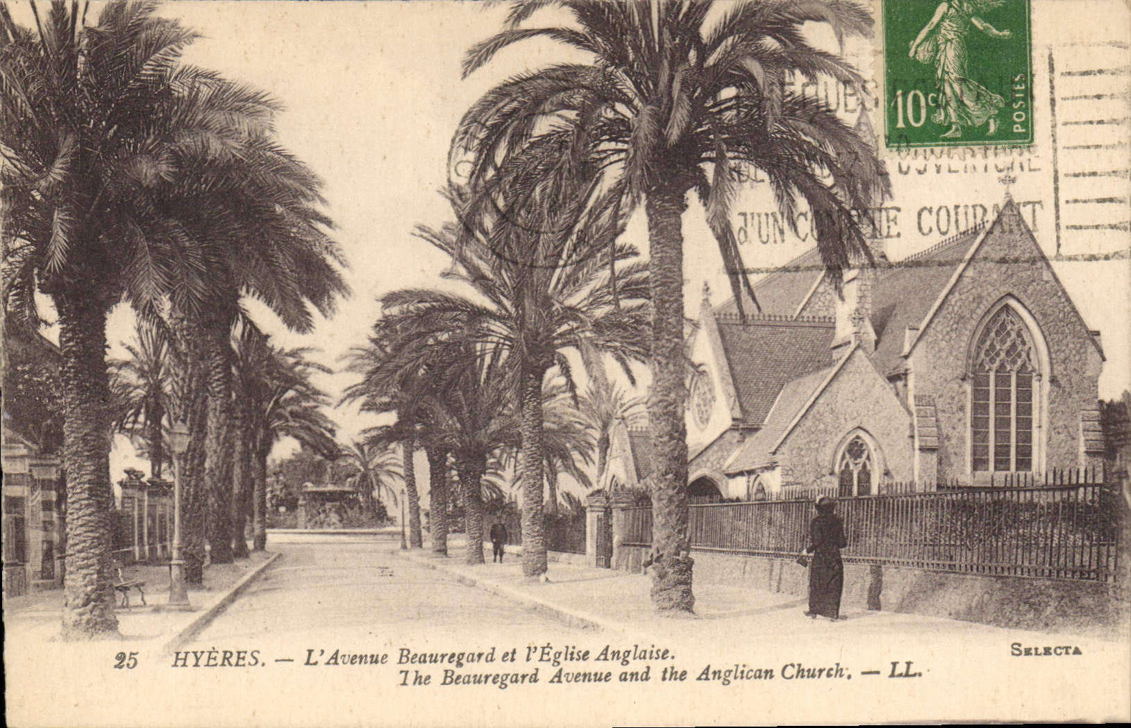 Hyères — L'Avenue Beauregard et l'Église Anglaise — Selecta
