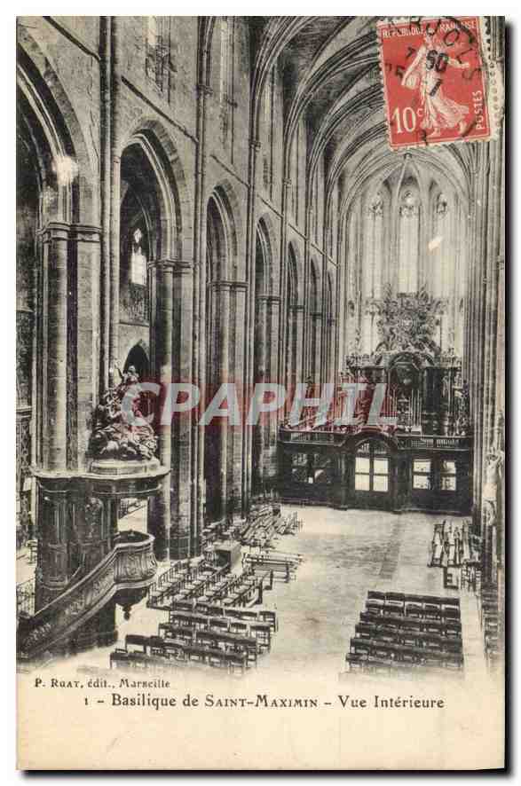 CPA Basilique de Saint Maximin vue interieure 