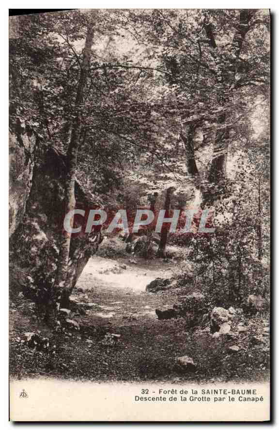 Forêt de la Sainte-Baume — Descente de la Grotte par le Canapé — éditeur AD, n° 32