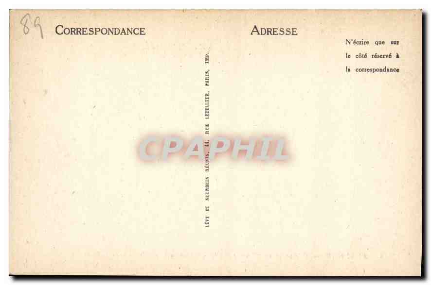 Auxerre — Vue prise du sommet du clocher de la cathédrale vers le pont Paul-Bert — L.L. n°15 — Verso