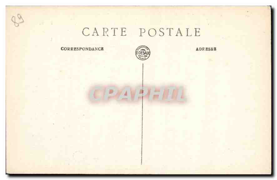 Auxerre — Église St-Eusèbe — Fondée au VIIe siècle, tour romano-ogivale du XIIe siècle, portail du XIIIe siècle — P. F. — Verso
