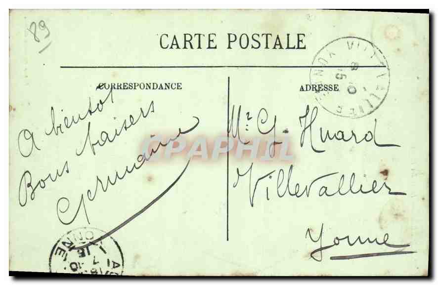 CPA Auxerre Hotel des Postes  — Verso