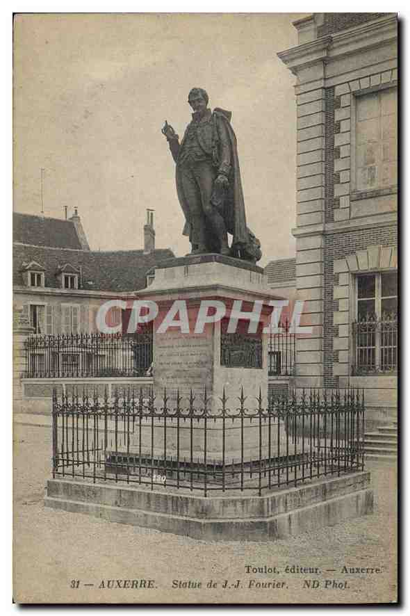 CPA Auxerre Statue de J J Fourier 