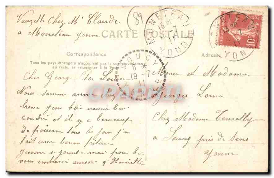 Souvenir d'AUXERRE — avec vignes, cartes postales de Joigny, Sens, Avallon et Courgeac — éditeur Toulot — Reverso