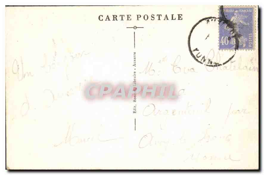 CPA Auxerre l'Yonne et la Promenade de l'Arbre Sec  — Verso