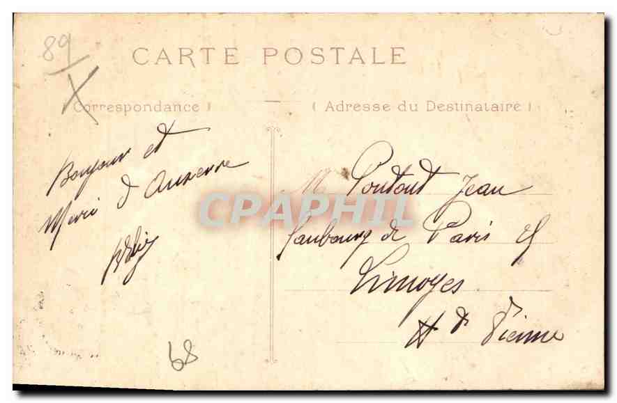 CPA Auxerre Eglise St Germain  — Verso