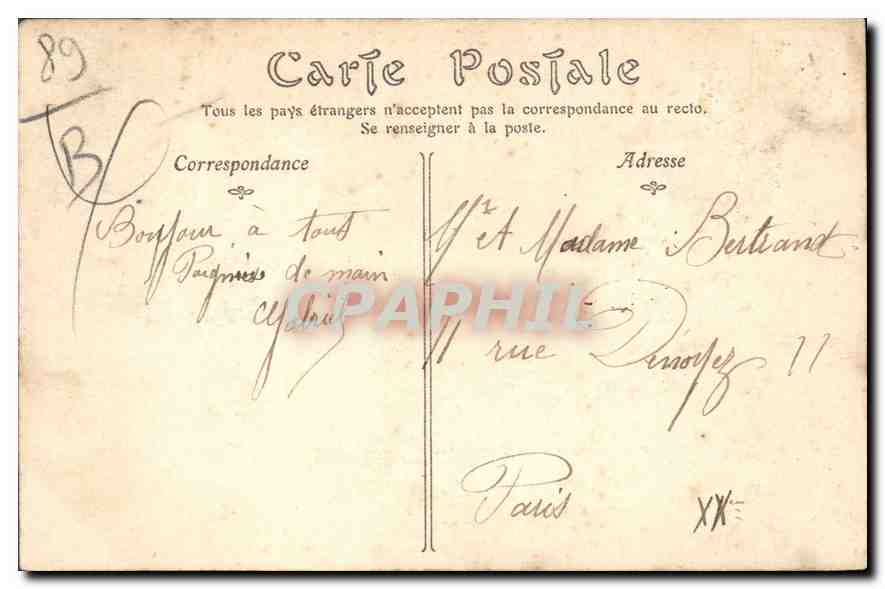CPA Auxerre vue prise au Pont de Gien  — Verso