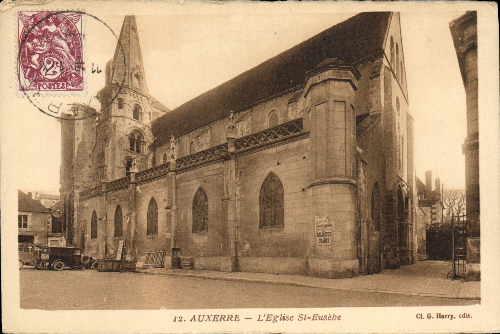 Auxerre — L'Église St-Eusèbe — Cl. G. Harry, edit.