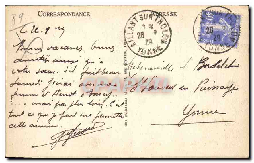 CPA Auxerre la Prefecture  — Verso