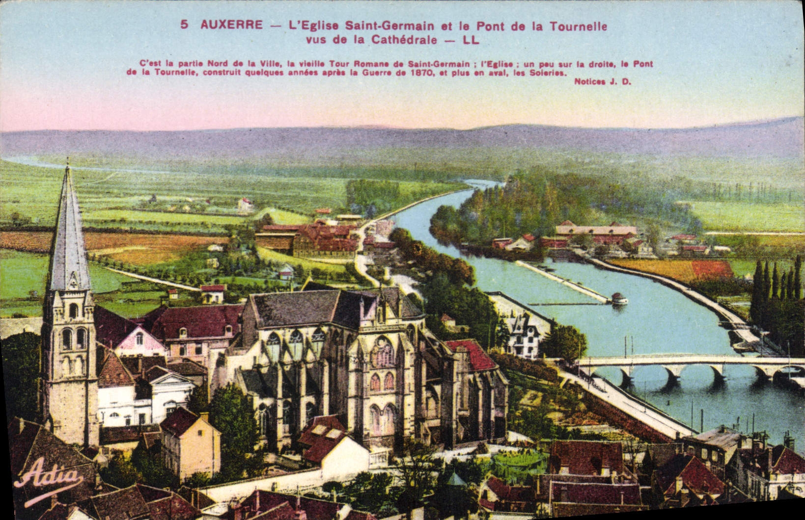 Auxerre — L'Église Saint-Germain et le Pont de la Tournelle — Adia