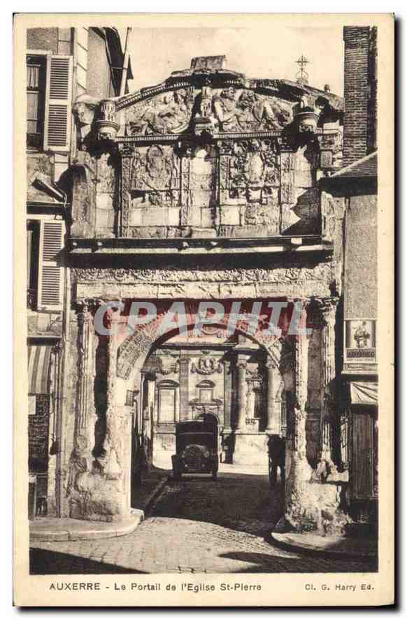 CPA Auxerre le Portail de l'Eglise St Pierre 