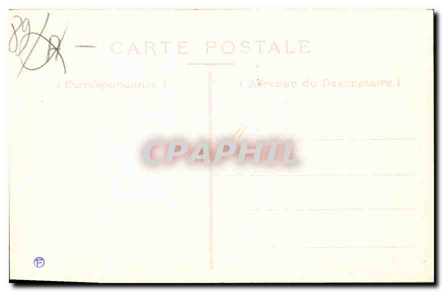 CPA Auxerre Statue de Fourier  — Verso