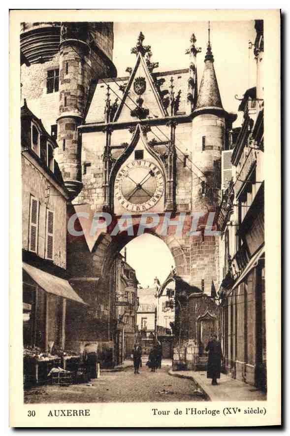 CPA Auxerre Tour de l'Horloge XV siecle 