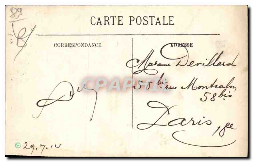 CPA Auxerre l'Horloge  — Verso