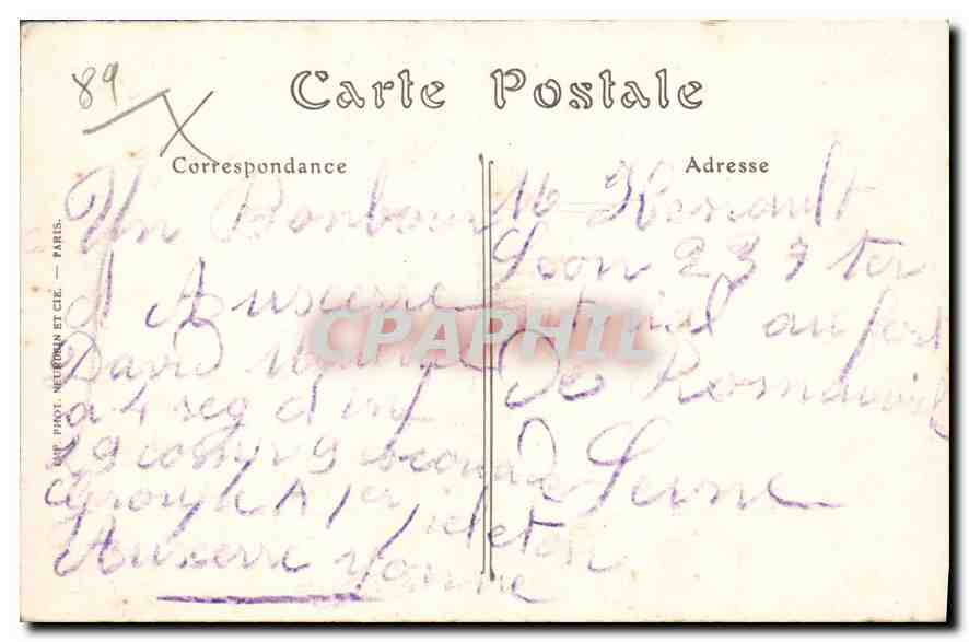 CPA Auxerre vue prise des Bords de l'Yonne  — Verso