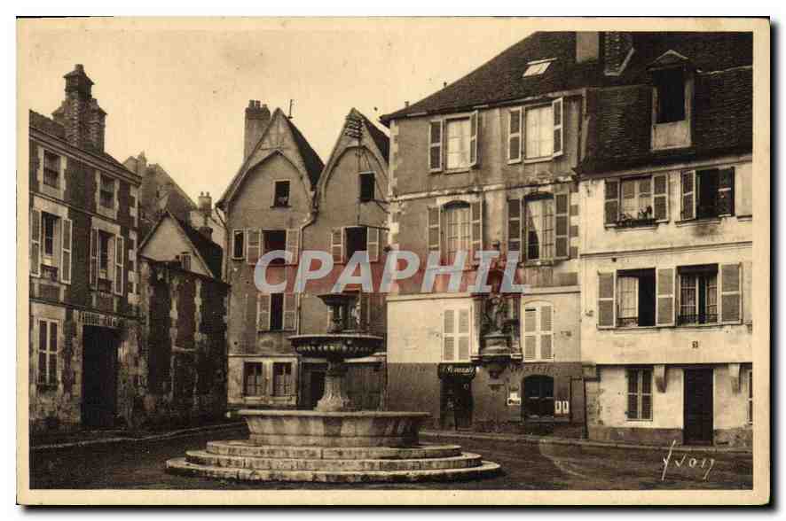 AUXERRE (Yonne) — Vieilles Maisons et Fontaine Place St-Nicolas — Les Éditions d'Art 'La Douce France'