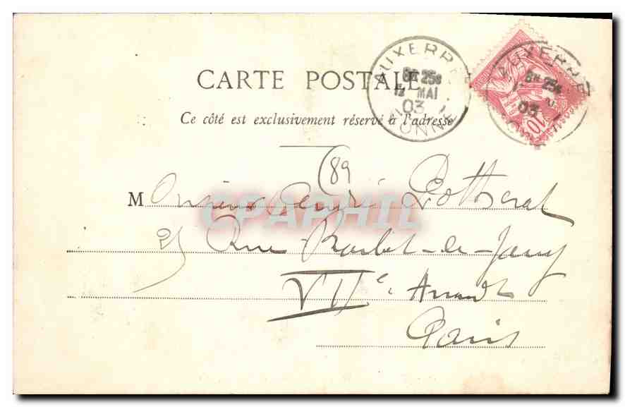 CPA Auxerre vue prise des bords de l'Yonne  — Rückseite