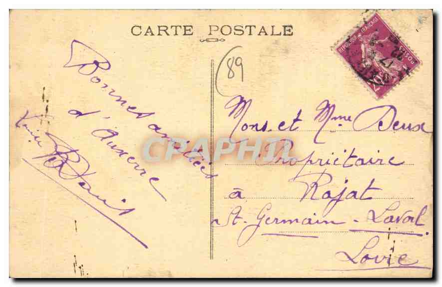 Auxerre — Vue sur le Lycée - Les Casernes — Édition Dunoislin, n°8 — Verso