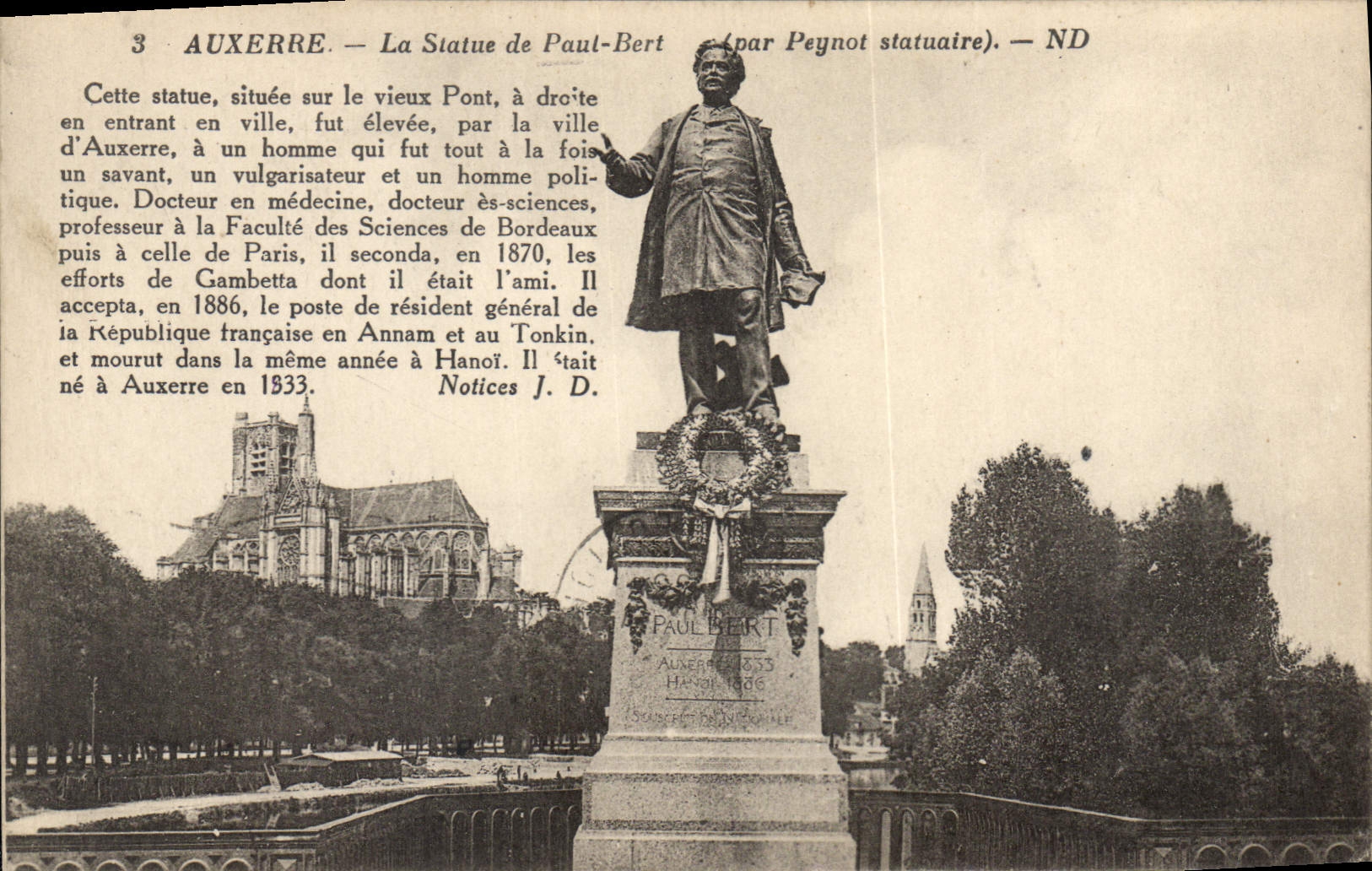 Auxerre — La Statue de Paul-Bert (par Peynot statuaire) — ND