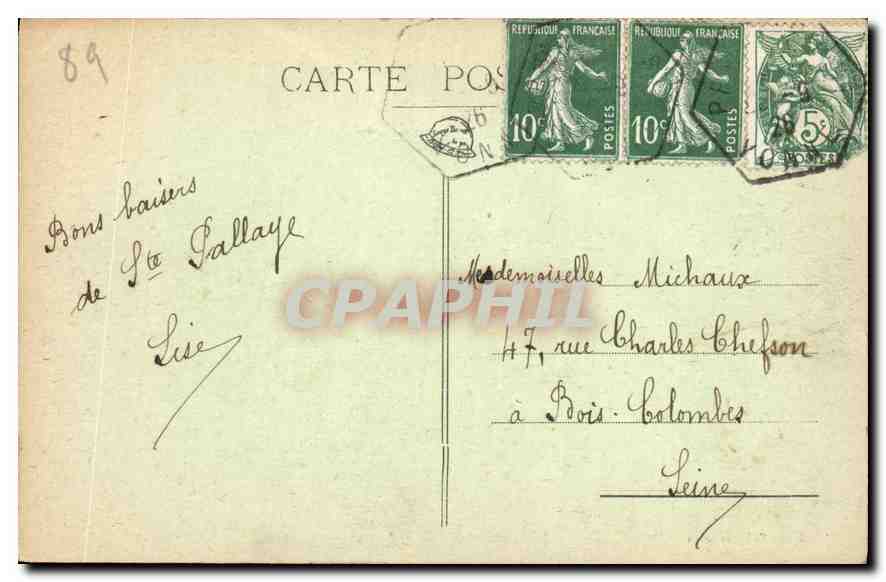 CPA Auxerre l'Ecole Normale d'Institutrices  — Verso