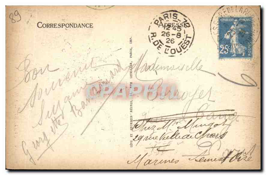 CPA Auxerre l'Horloge  — Verso