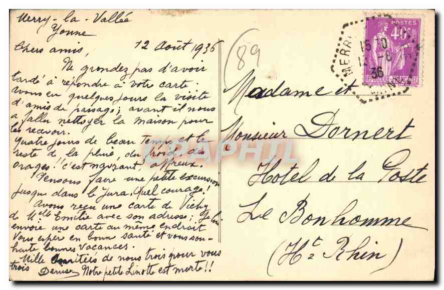 CPA Auxerre la Cathedrale et l'eglise Saint germain vues du Pont Paul Bert  — Verso