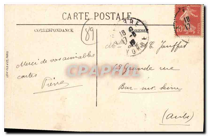 Auxerre — Le Pont Paul-Bert vu du Sommet de la Cathédrale — LL. n°7 — Verso