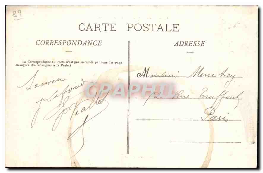 CPA Auxerre Palais de Justice  — Verso