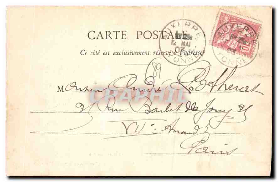 CPA Auxerre vue prise des bords de l'Yonne  — Rückseite