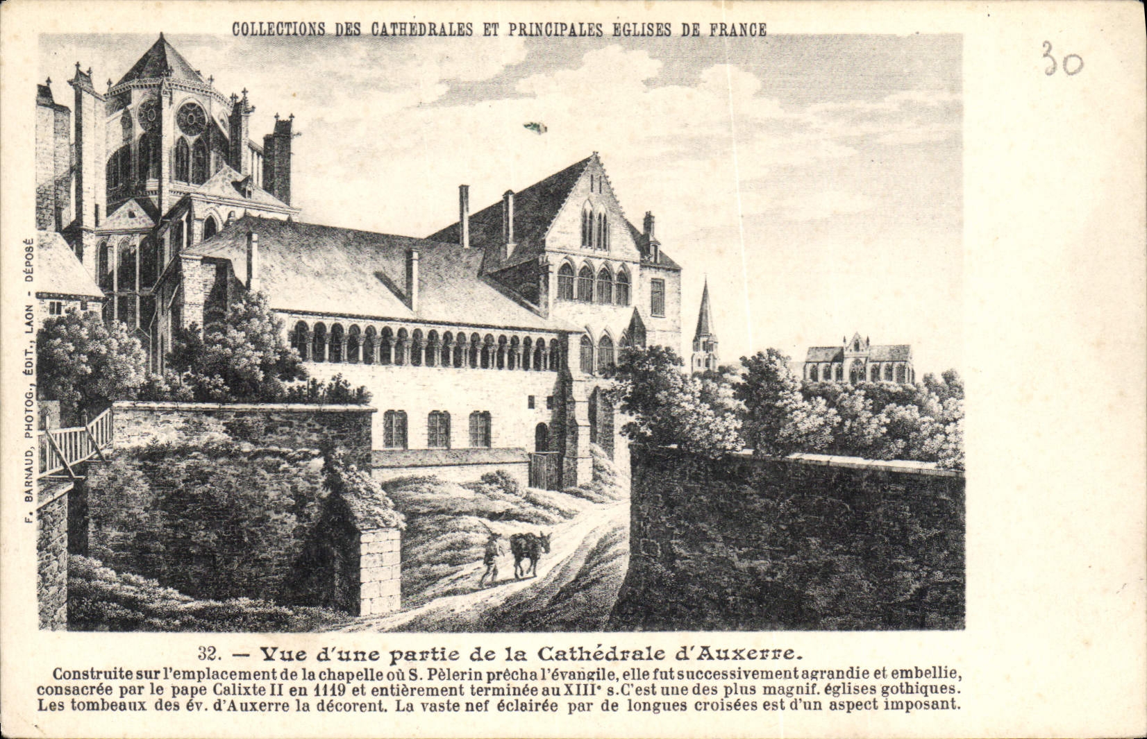 Cathédrale d'Auxerre — Vue d'une partie de la cathédrale gothique — F. Barnaud, Laon, n°32