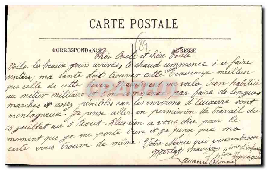 Auxerre — La Cathédrale et les Quais — LL. — Édition Nouvelles Galeries — Rückseite