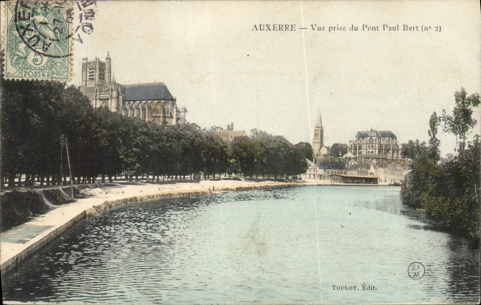 Auxerre — Vue prise du Pont Paul Bert (n° 2) — Toulot. Édit.