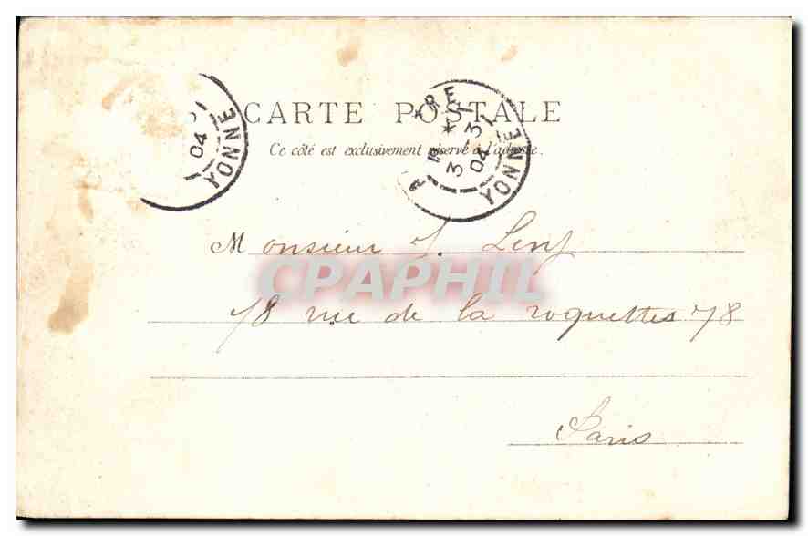 CPA Auxerre Caserne Vauban Militaria — Verso